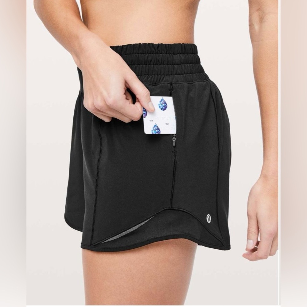 🍋Women’s Lululemon Hotty Hot Short High-Rise Long 4" Size 2 Black W7ARIT🍋